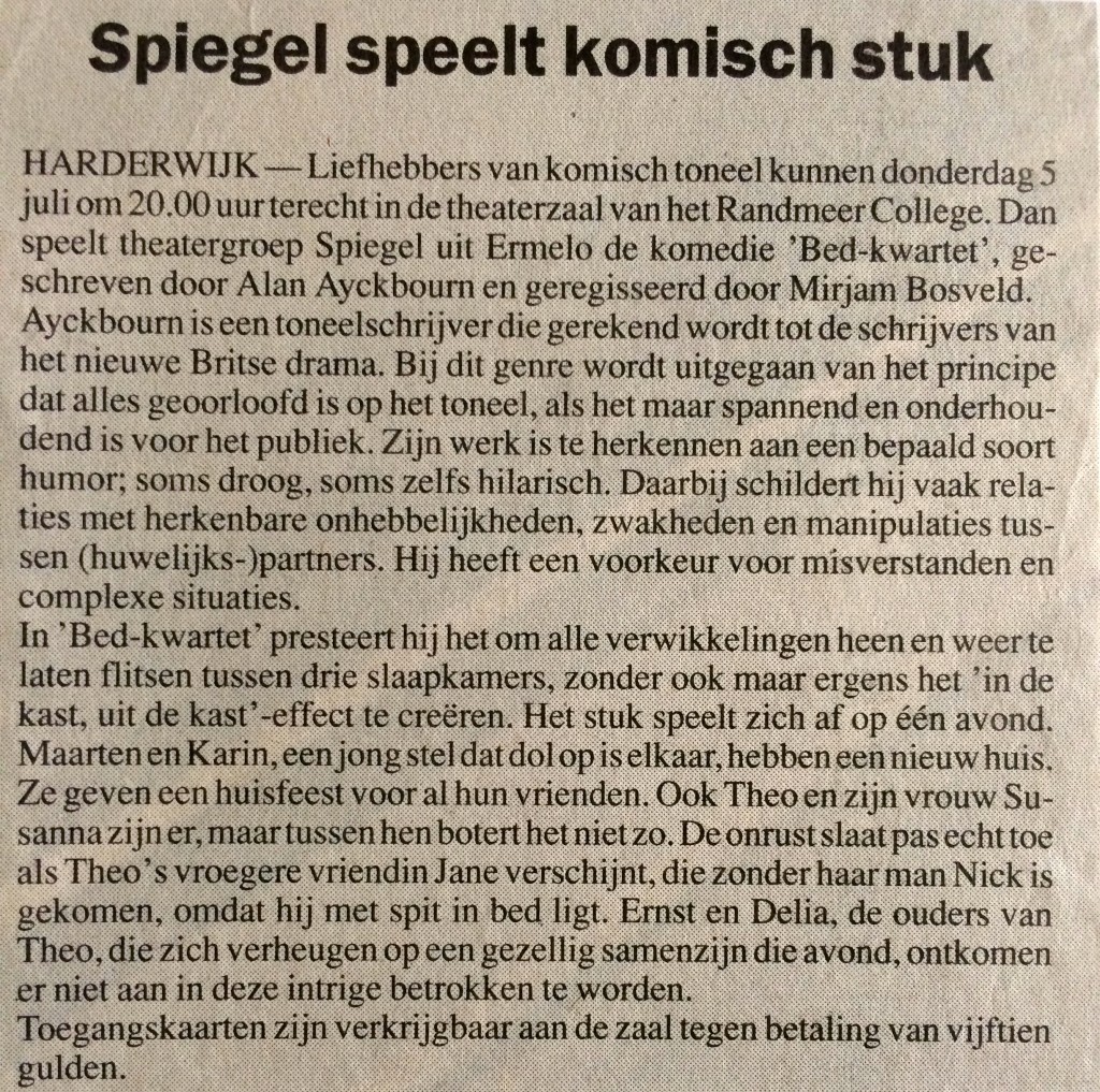 Bedkwartet krant