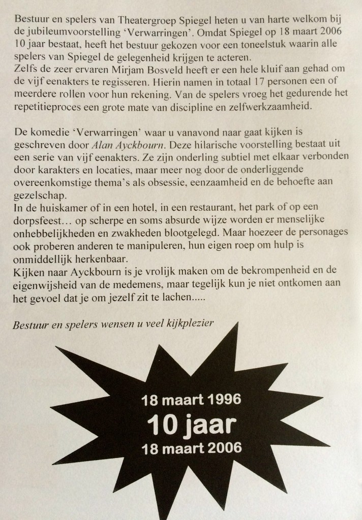 Verwarringen & 10 jaar Spiegel